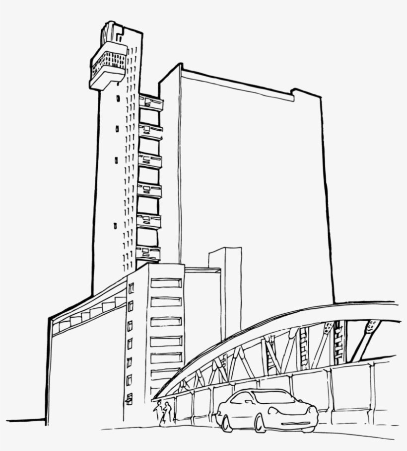 Trellick Outline Black - Portable Network Graphics, transparent png #537642