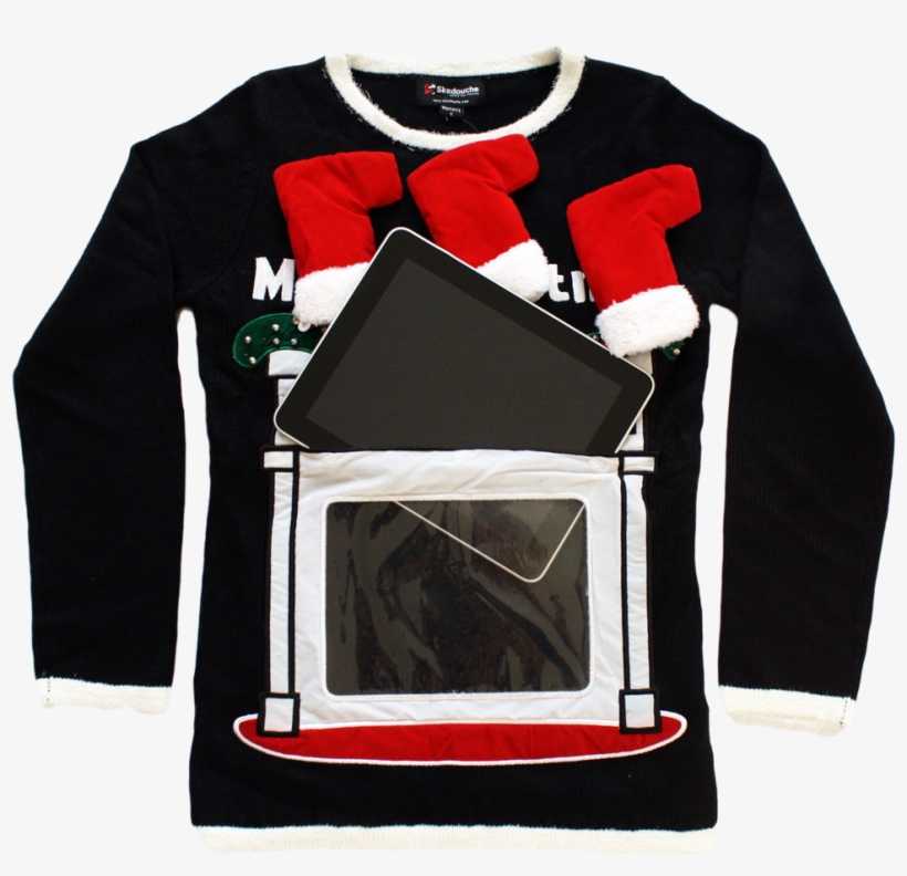 Christmas Sweater Fits Ipad, Kindle Fire, And Other - Ugly Christmas Sweater With Lights Fireplace, transparent png #537802