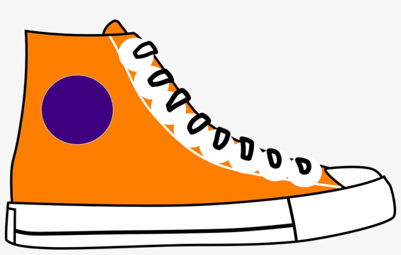 Clipart Nike Running Shoes Cartoon Jordan Shoe Pencil - Orange Converse Shoes Clipart, transparent png #538074