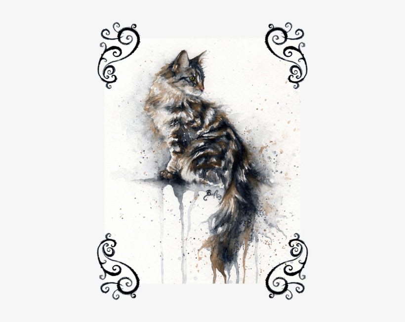 "intent\ - Watercolor Cat, transparent png #539096