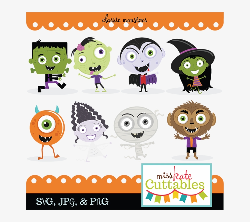Classic Monster Svg Bundle Monster Svg Cut Files Cute - Free Cute Halloween Clip Art, transparent png #539508