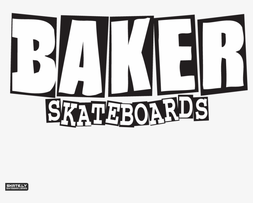 Baker Skateboards - Baker Brand Logo Medium Sticker Black White 8inch (2pack), transparent png #539658