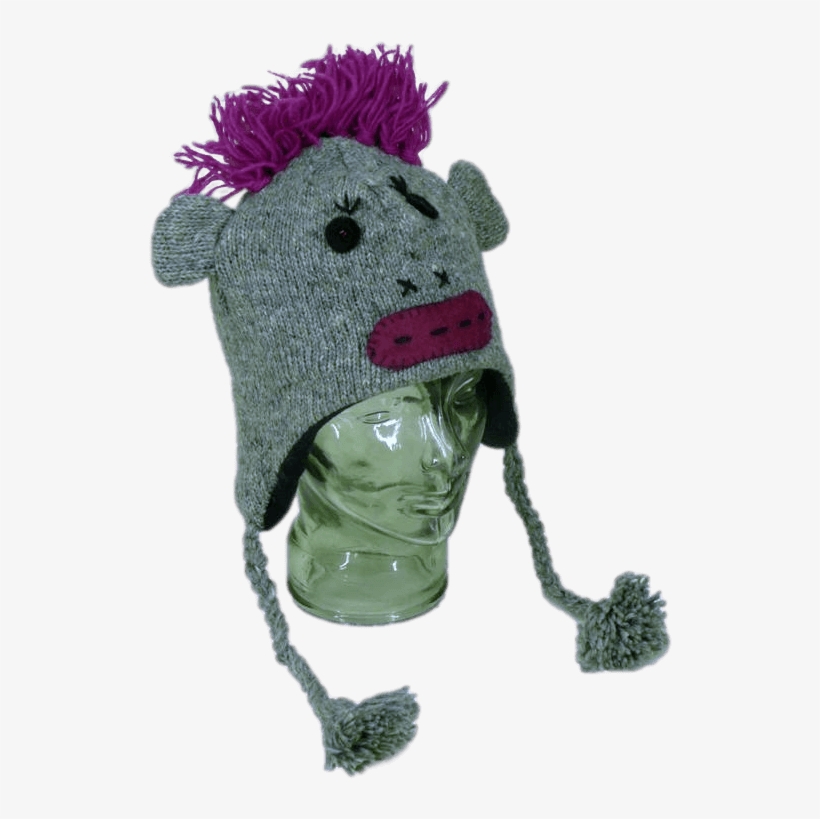 Mrs Monster Hat Zebra Hat - Knit Cap, transparent png #539734