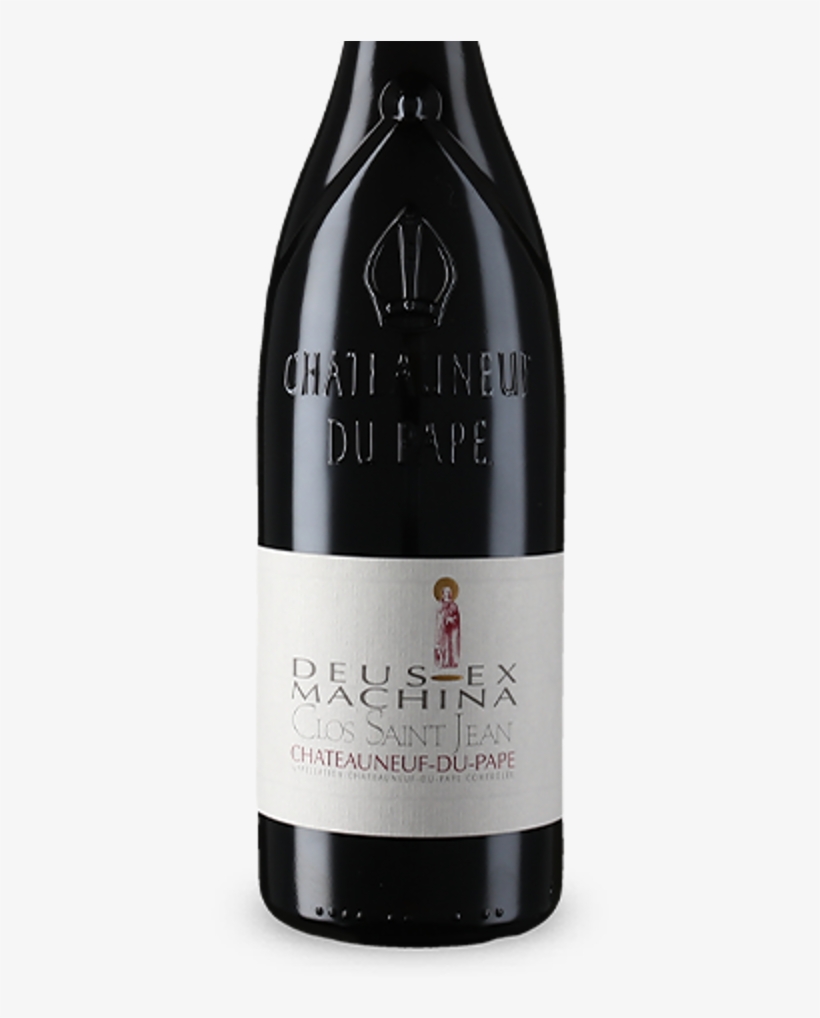 Clos Saint Jean Châteauneuf Du Pape Deus Ex Machina - Glass Bottle, transparent png #5302241