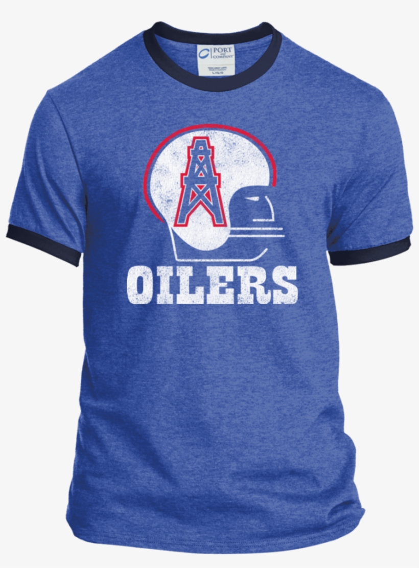 Houston Oilers Retro Football Pc54r Port Amp Co - Coffee Teach Sleep Repeat Ringer Tee, transparent png #5304644