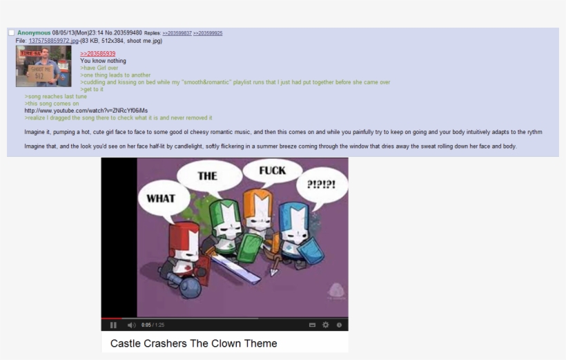 Anon Gets Lucky - Castle Crashers Clown Greentext, transparent png #5305363