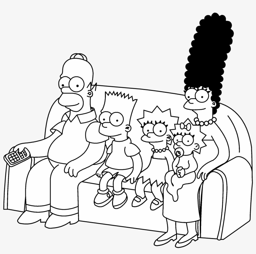 The Simpsons Logo Black And White - Simpsons Black And White, transparent png #5311243