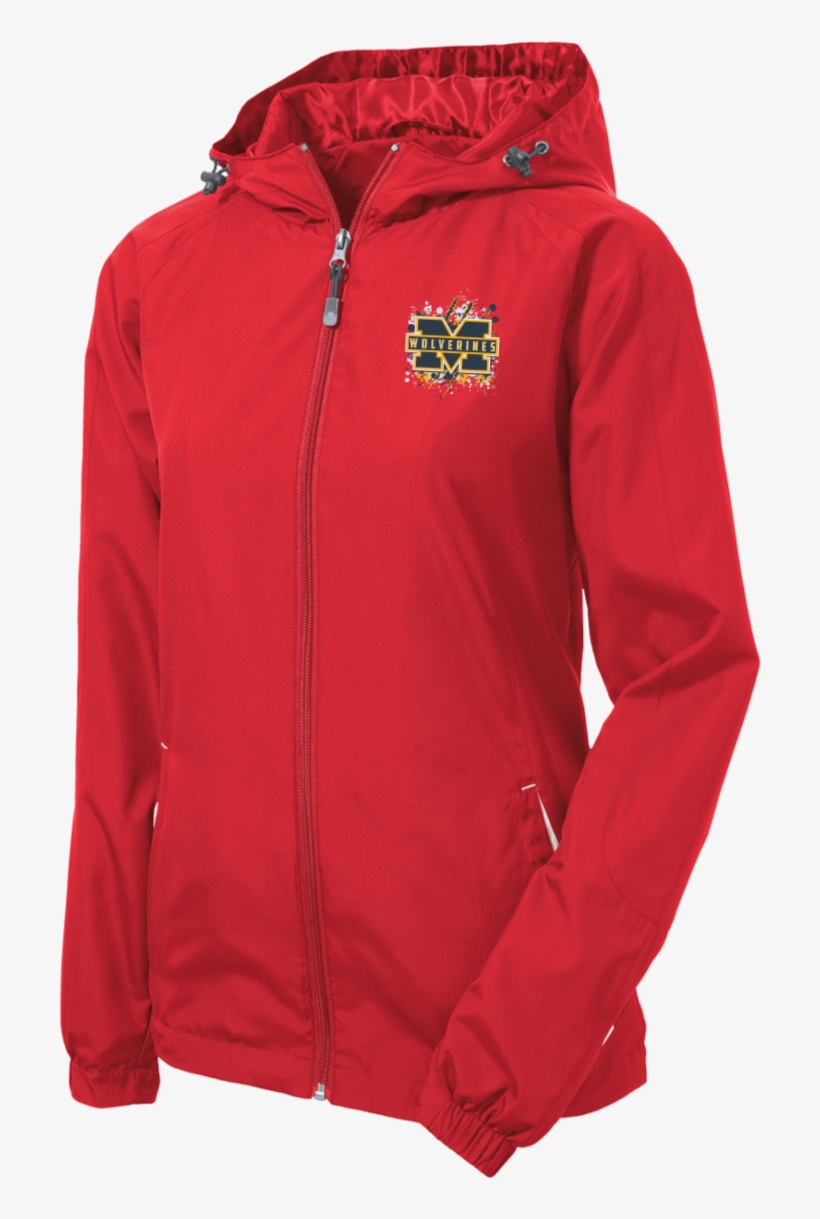 Michigan Wolverines Splatter Logo Ladies Jersey-lined - Lst76 Sport Tek, transparent png #5311788