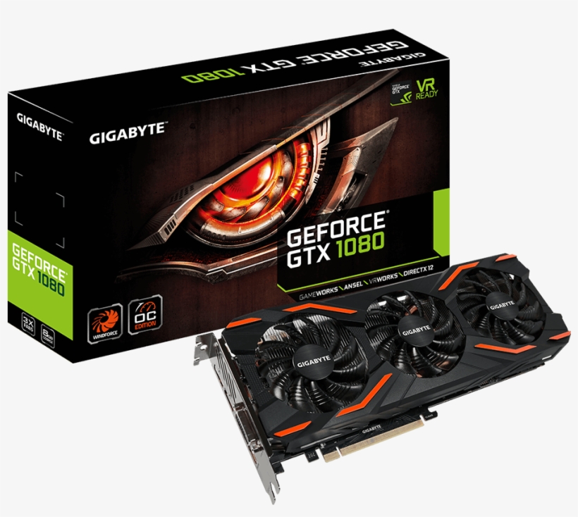 Geforce® Gtx 1080 Windforce Oc 8g - Gigabyte Geforce Gtx 1080 Windforce Oc 8gb Gddr5x, transparent png #5313435