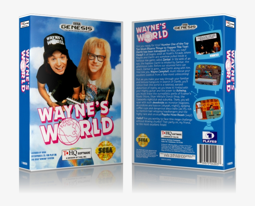 Sega Genesis Wayne's World Sega Megadrive Replacement, transparent png #5317721