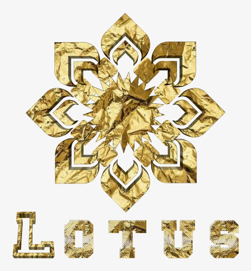 Lotus Flower Flor Gold Golden Ouro Dourado @lucianoball - Cross, transparent png #5325916