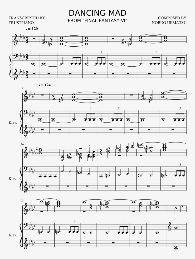 Print - Ffvi Dancing Mad Sheet Music, transparent png #5330363