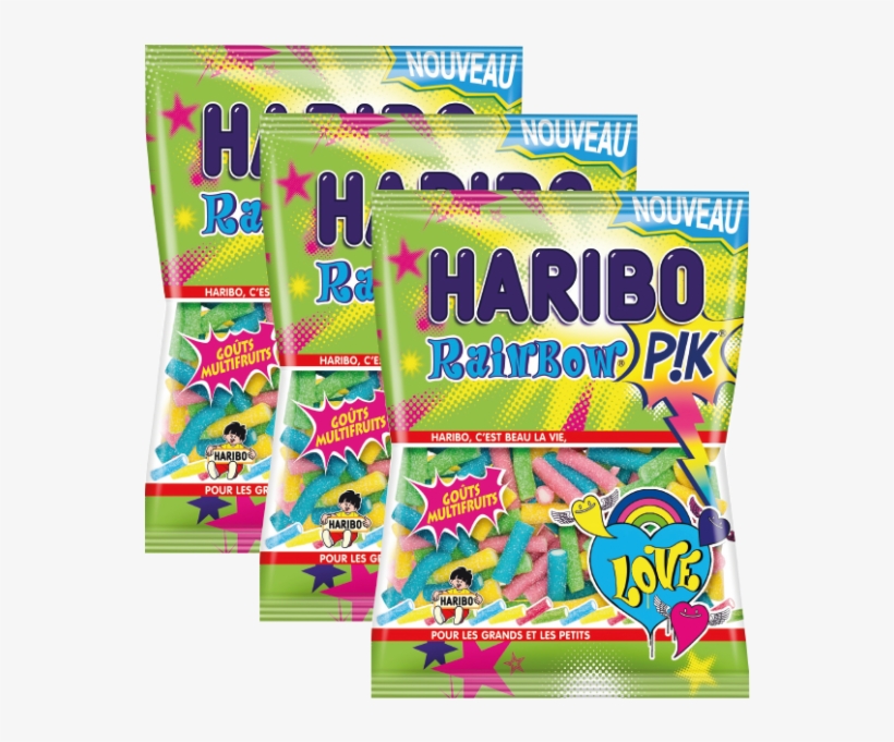 3 Sachets 120g Haribo Rainbow Pik - Bonbon Haribo Qui Pique, transparent png #5331724