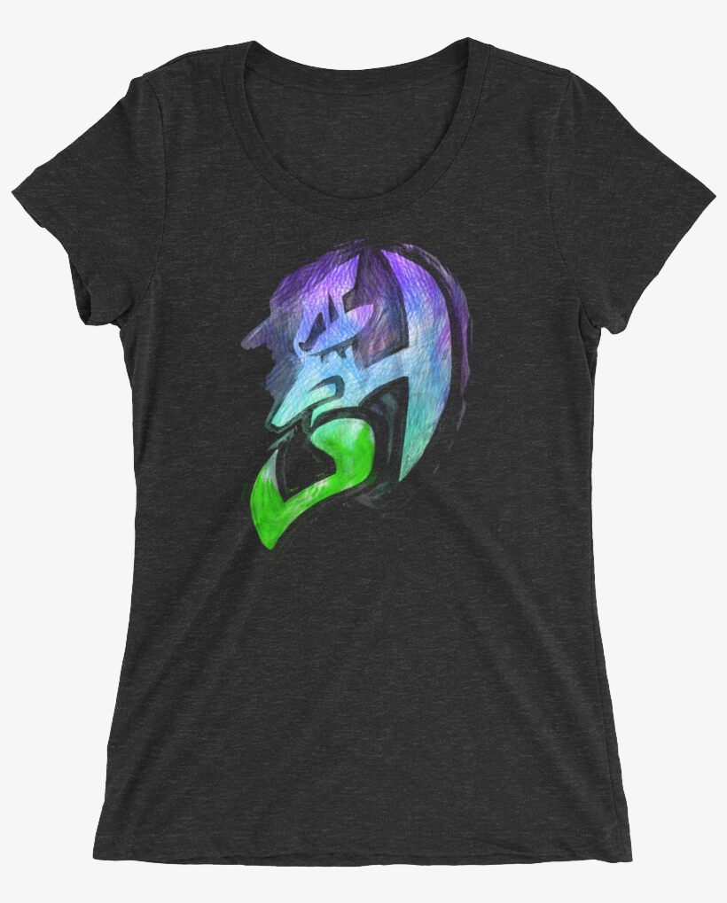 Jeff Hardy "immune To Fear" Women's Tri Blend T Shirt - Women's Distinct Heiress V Triblend - Charcoal-black, transparent png #5333978