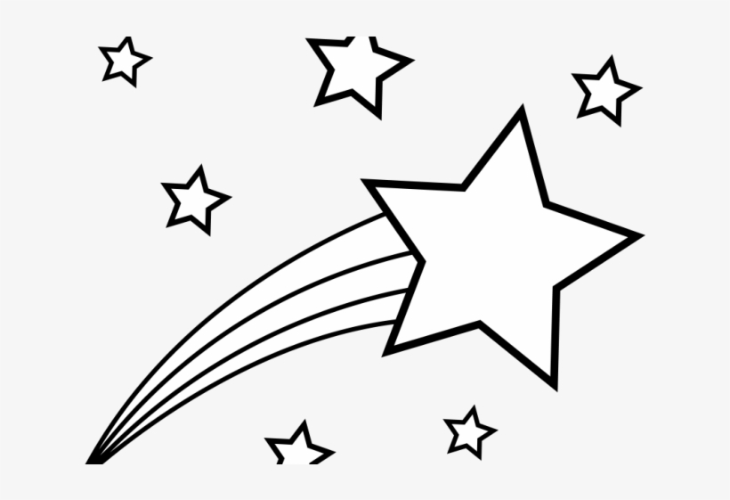 Drawn Star Volcom - Shooting Star Star Clipart Black And White, transparent png #5335350