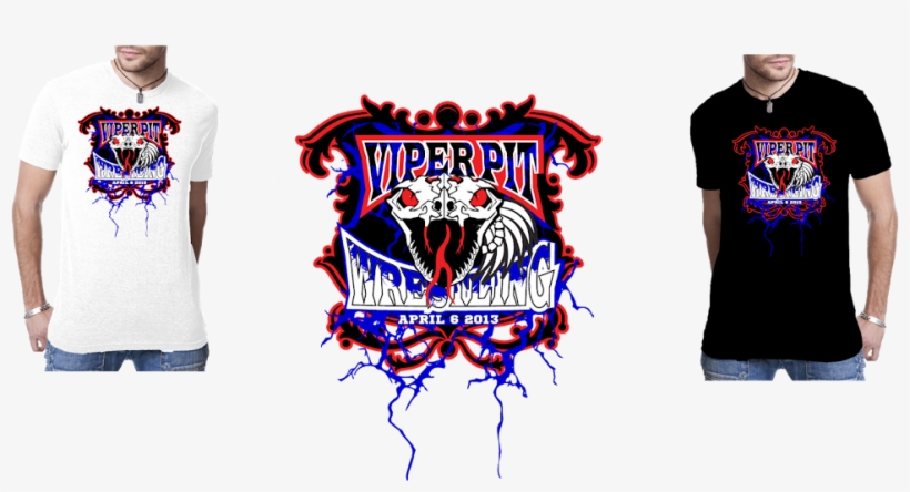 Viper Pit Wrestling Logo Graphic Design By Peter Dranitsin - Next Level Men's Triblend Crew, Style 6010, Black, transparent png #5336741