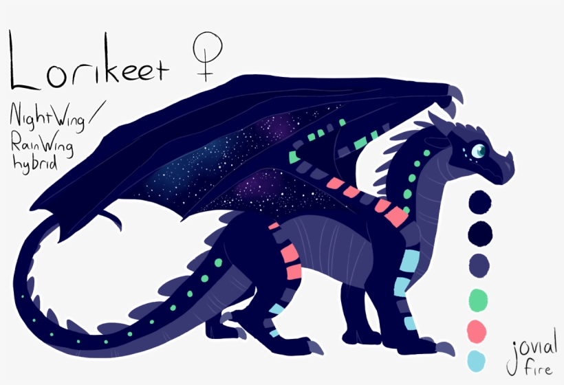 I Finally Got Around To Making A Proper Ref For My - Wings Of Fire Rainwing Nightwing Hybrid, transparent png #5336790