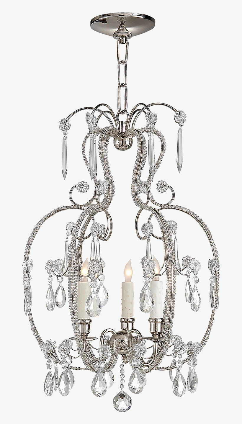 Hurley Chandelier In Polished Nickel With Crystal - Visual Comfort Sk5100pn Suzanne Kasler Hurley 3 Light, transparent png #5339750