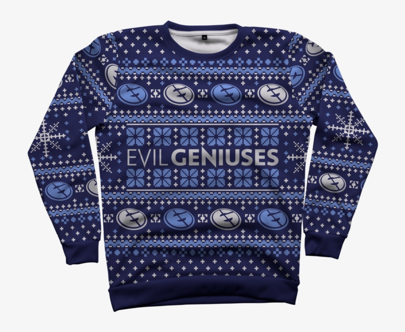Evil Geniuses Ugly Christmas Sweater All Over Crewneck - Christmas Jumper, transparent png #5347872