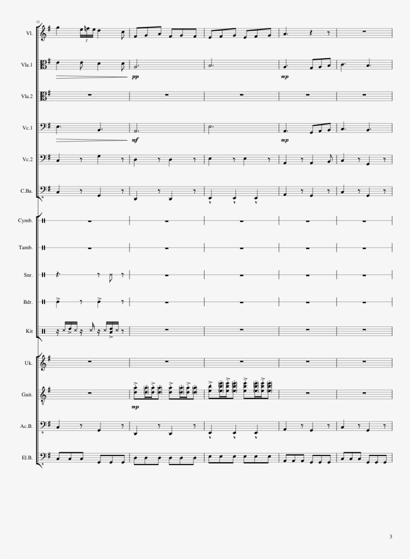 Main Theme Sheet Music Composed By Brian Tyler - Document, transparent png #5349926