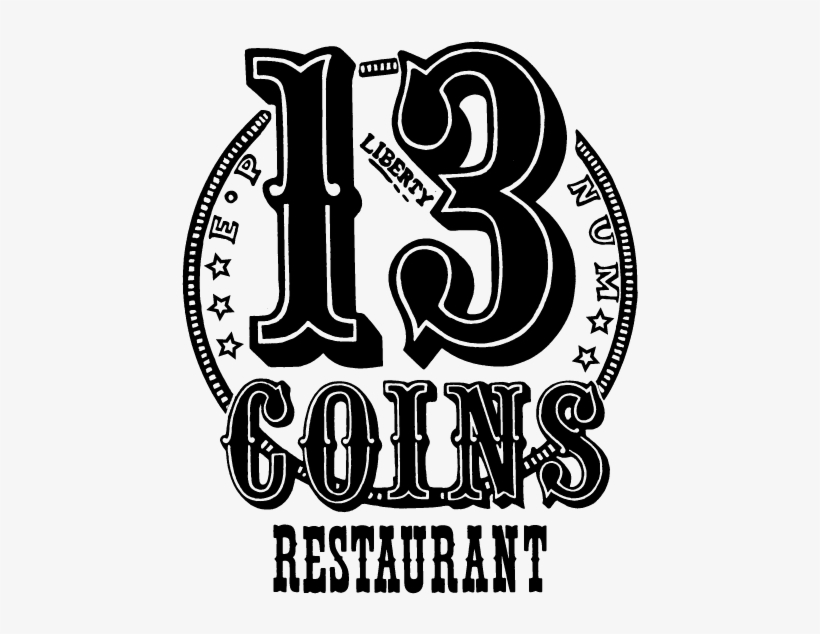 13coinslogoblack - 13 Coins Restaurant, transparent png #5350600