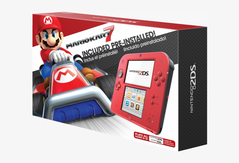 Crimson Red 2 Mario Kart - Nintendo 2ds Electric Blue With Mario Kart 7, transparent png #5351772