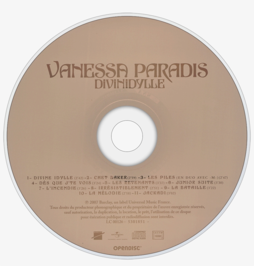 Vanessa Paradis Divinidylle Cd Disc Image - Cd, transparent png #5352392