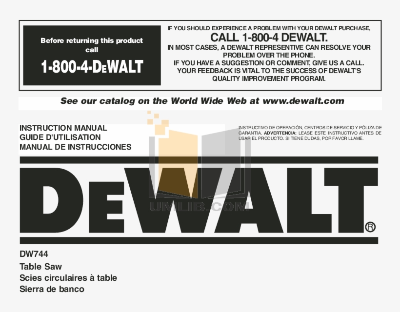 Pdf For Dewalt Other Dw744 Table Saw Manual - Dewalt Dcs391 Manual, transparent png #5363102