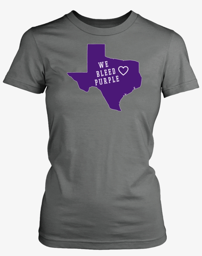 Tcu Solid Purple We Bleed Purple With Heart Women's - Hillary For Prison 2016 (ladies) - District Made Womens, transparent png #5366844