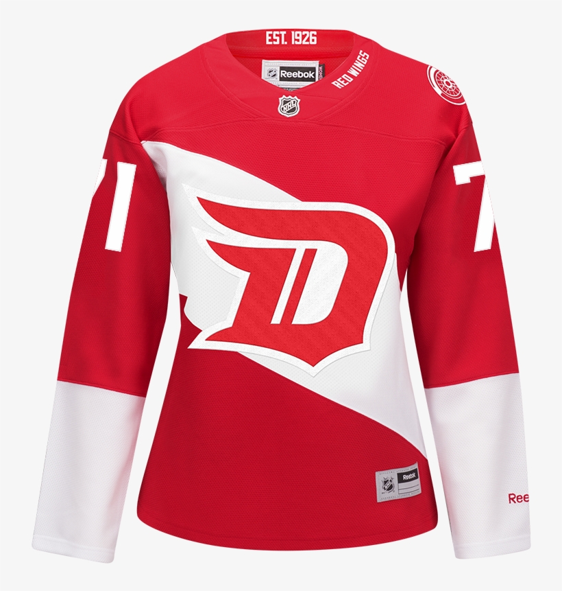 Reebok Detroit Red Wings - Detroit D Hockey Jersey, transparent png #5368083