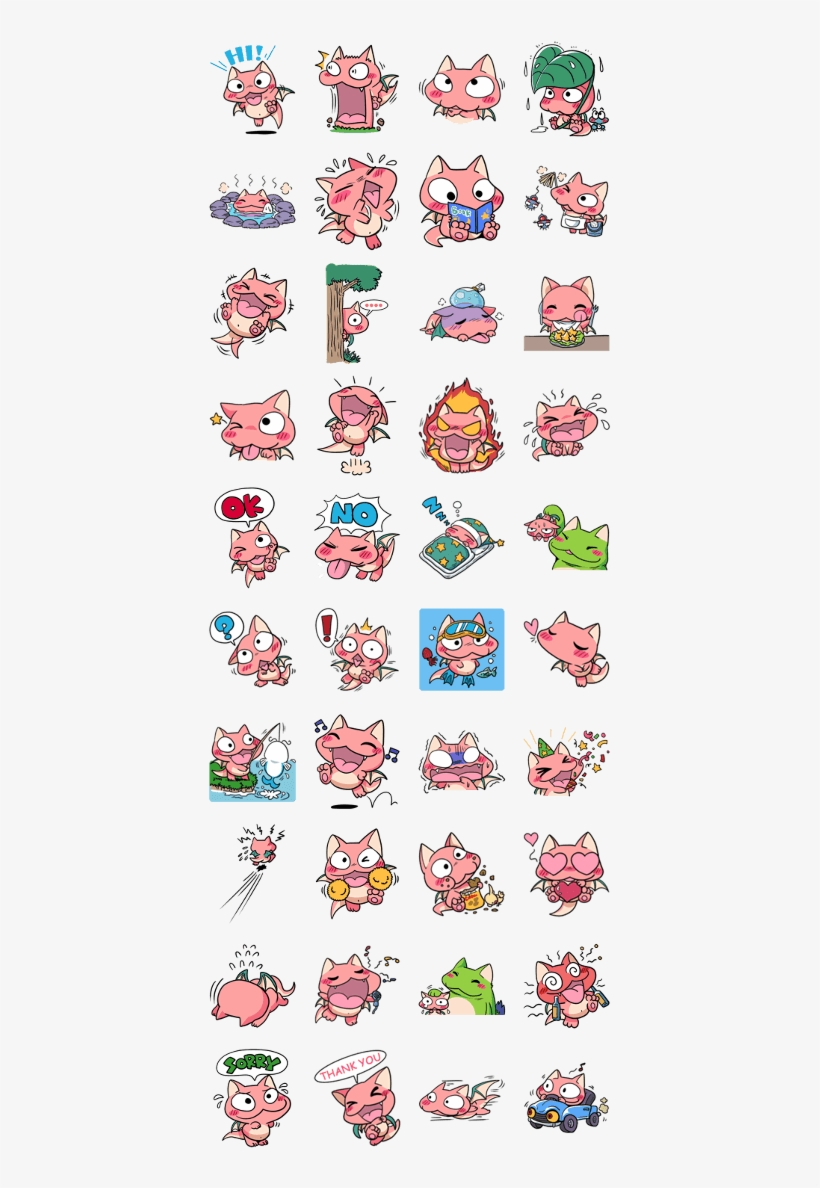 Cute Monster Cat And Bat Mix Animal - Visual Kei Line Stickers, transparent png #5369588