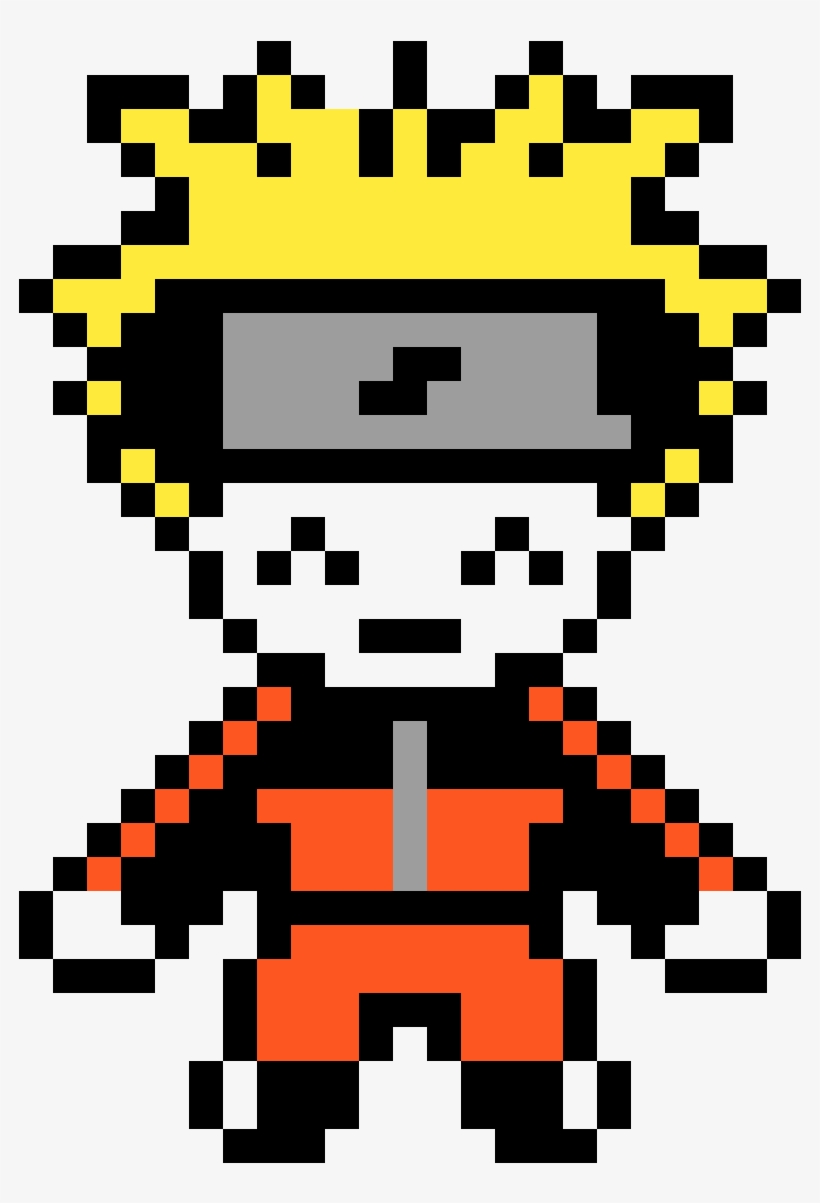 Naruto - Naruto Pixel Art On Grid, transparent png #5369710