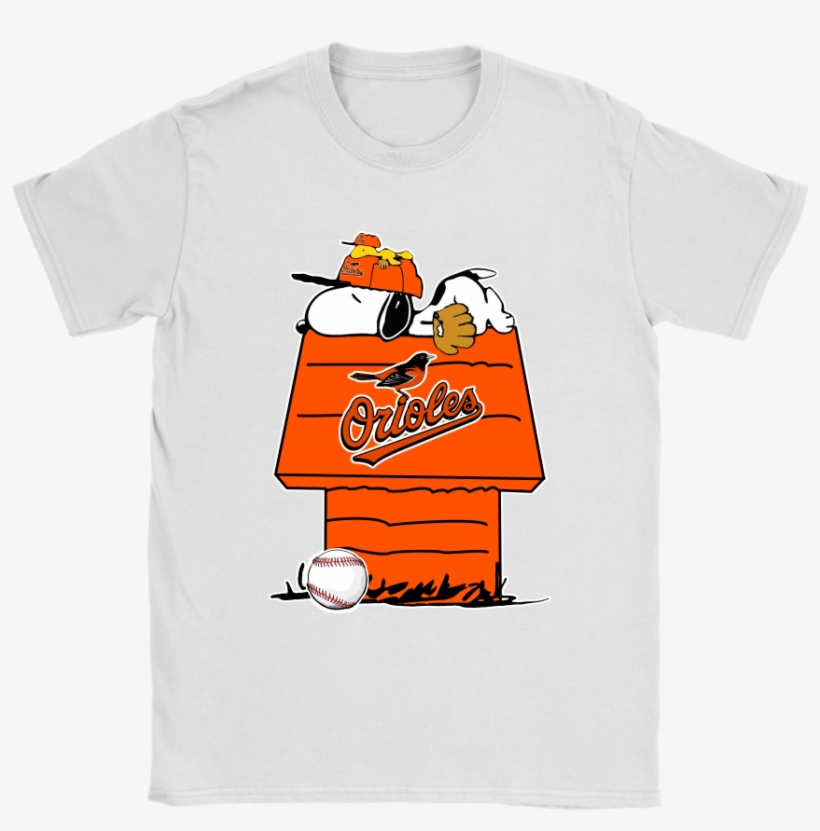 Baltimore Orioles Snoopy And Woodstock Resting Together - Snoopy House Shirt, transparent png #5369922