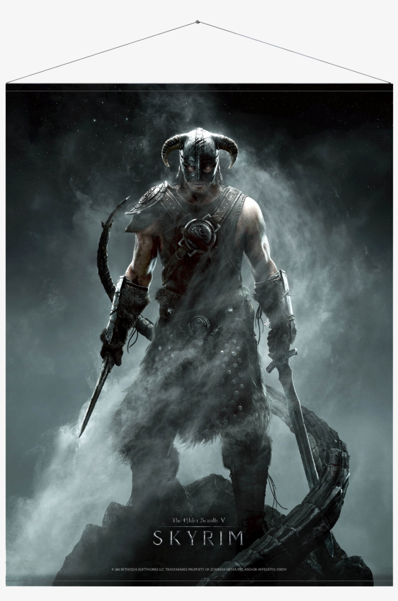 Skyrim Wallscroll Dragonborn - Elder Scrolls V Skyrim, transparent png #5373714