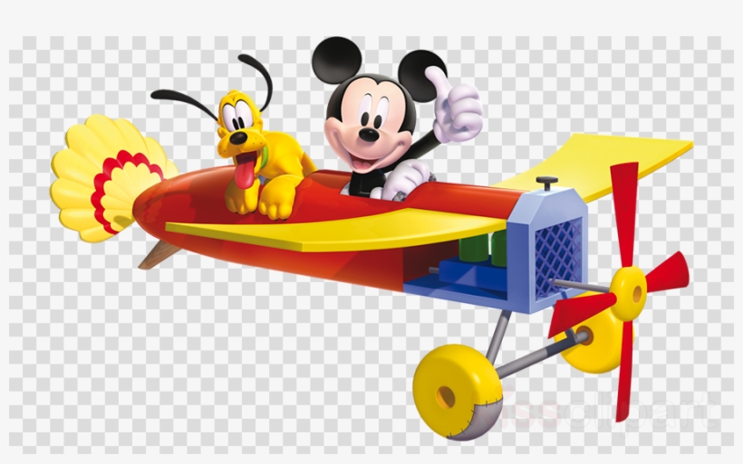 Mickey Mouse On A Plane Clipart Mickey Mouse Minnie - Mickey Mouse In Airplane, transparent png #5375244