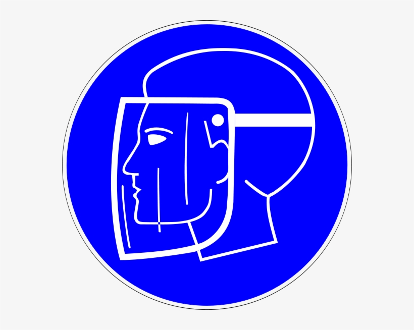 Man Wearing Protective Face Shield Clipart - Face Shield Safety Symbol, transparent png #5375390