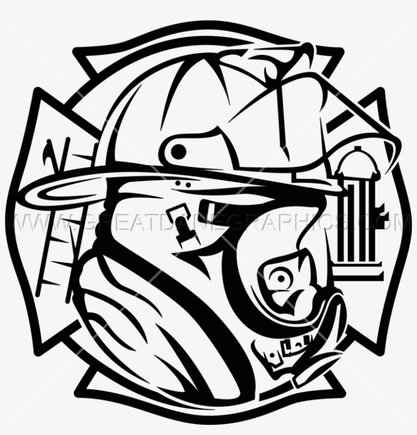 Maltese Fireman - Maltese Cross Black And White, transparent png #5375541