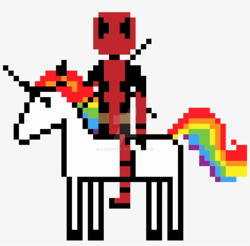 Deadpool Riding A Unicorn - Deadpool Pixel Png, transparent png #5375768