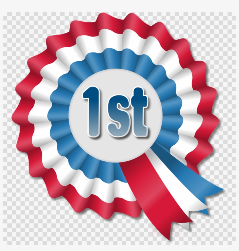 1st Place Ribbon Clipart Ribbon Medal Clip Art - Red White Blue Rosette, transparent png #5375917