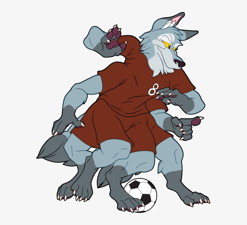 Wolf Clipart Soccer - Cartoon, transparent png #5378549