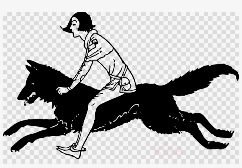 Boy Riding Wolf Clipart Wolf Coyote Clip Art - Sprang Clipart, transparent png #5378827