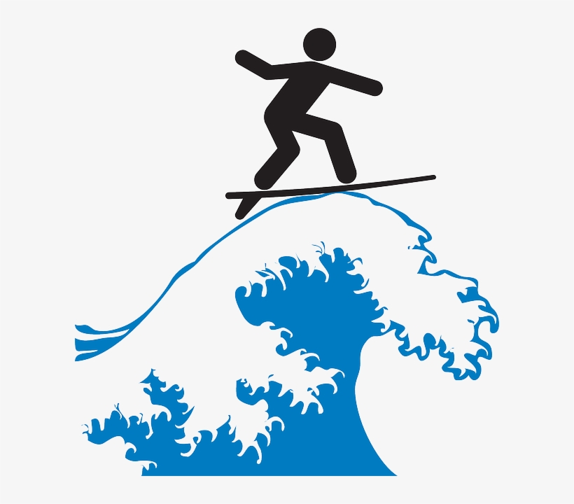 Surfboard Clipart Wave - Transparent Background Wave Clipart, transparent png #5379349