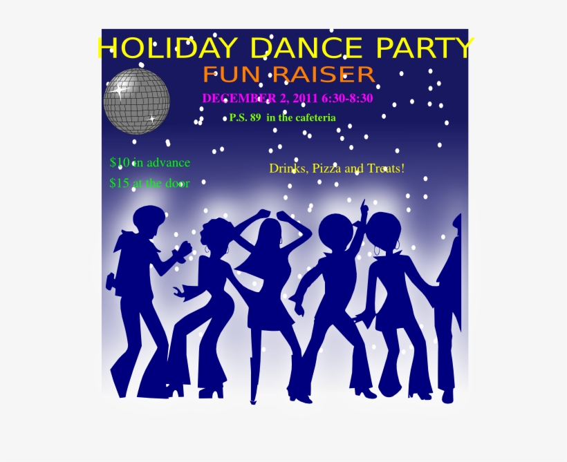 Black And White Dance Party Clipart Dance Party Nightclub - Clip Art 70's Dancers, transparent png #5381168