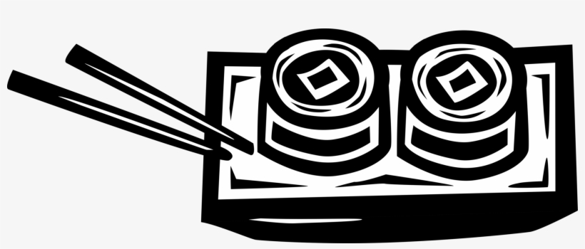 Vector Illustration Of Japanese Vinegared Rice Sushi - Emblem, transparent png #5381521