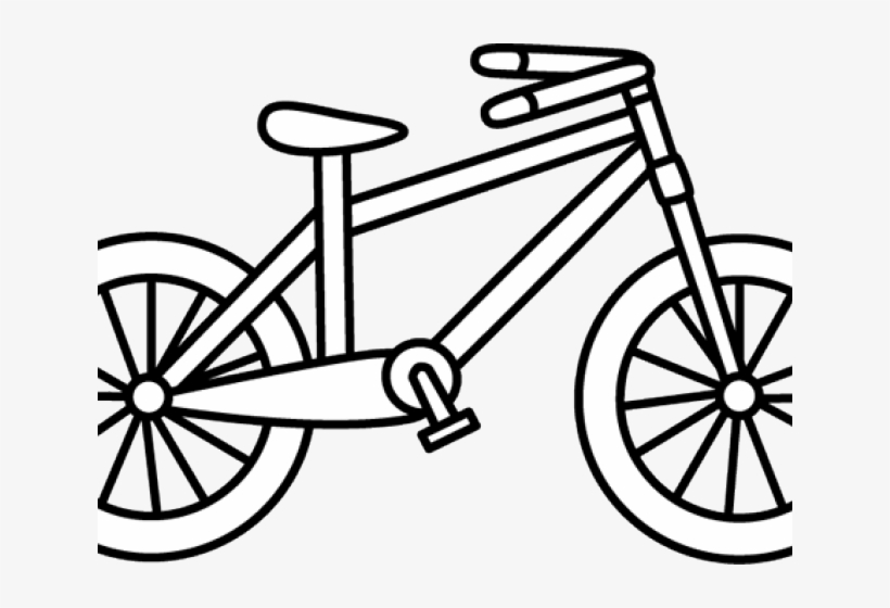 Cycling Clipart Black And White - Black And White Bicycle Clipart, transparent png #5382614