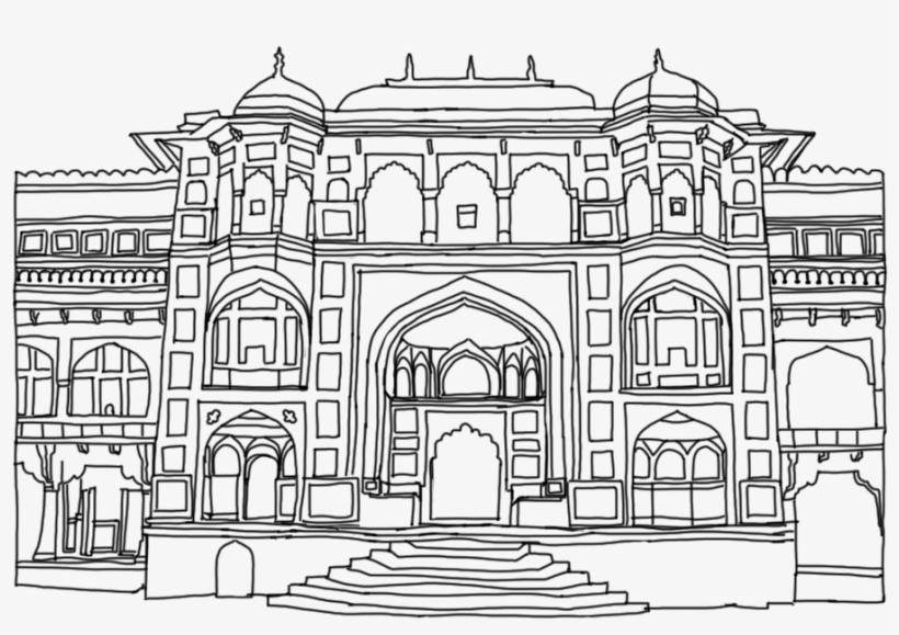Amber Fort Line Drawing - Arch, transparent png #5388651