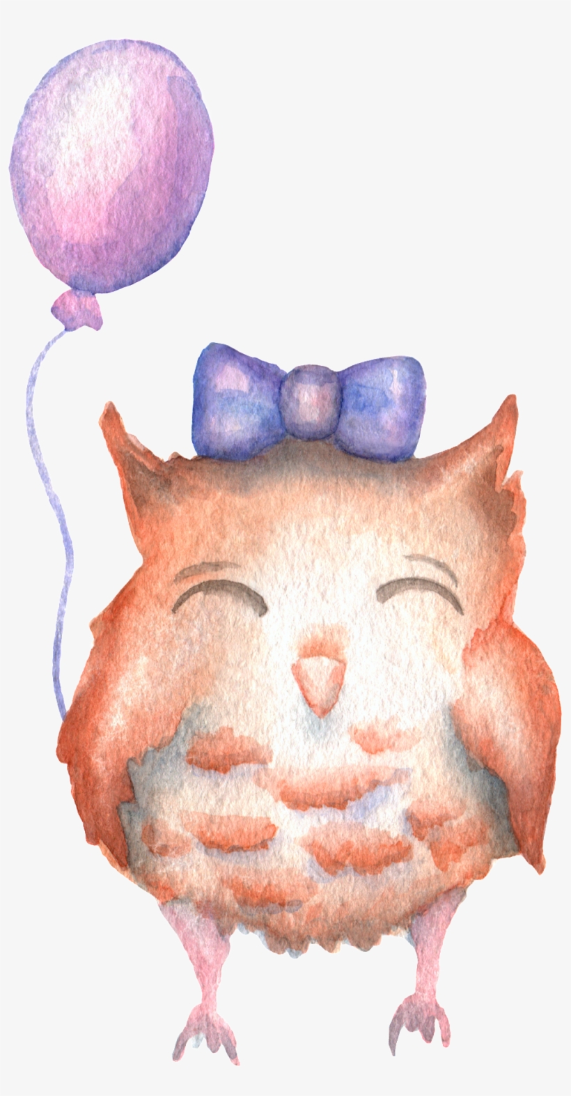 Hand Drawn Owl Transparent Animal Png Holding A Balloon - Portable Network Graphics, transparent png #5389037