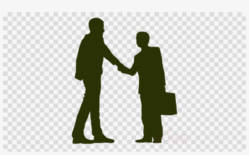 Silhouette Shaking Hands Clipart Handshake Clip Art - Man Shaking Hands Silhouette, transparent png #5389897