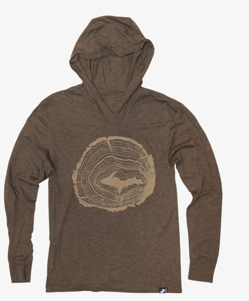 Upper Peninsula Tree Rings Track Hoodie - Sweatshirt, transparent png #5390563