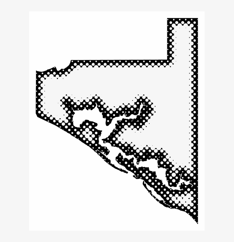 A Map Of Bay With Dots Reversed Out Of A Black Outline, transparent png #5390843